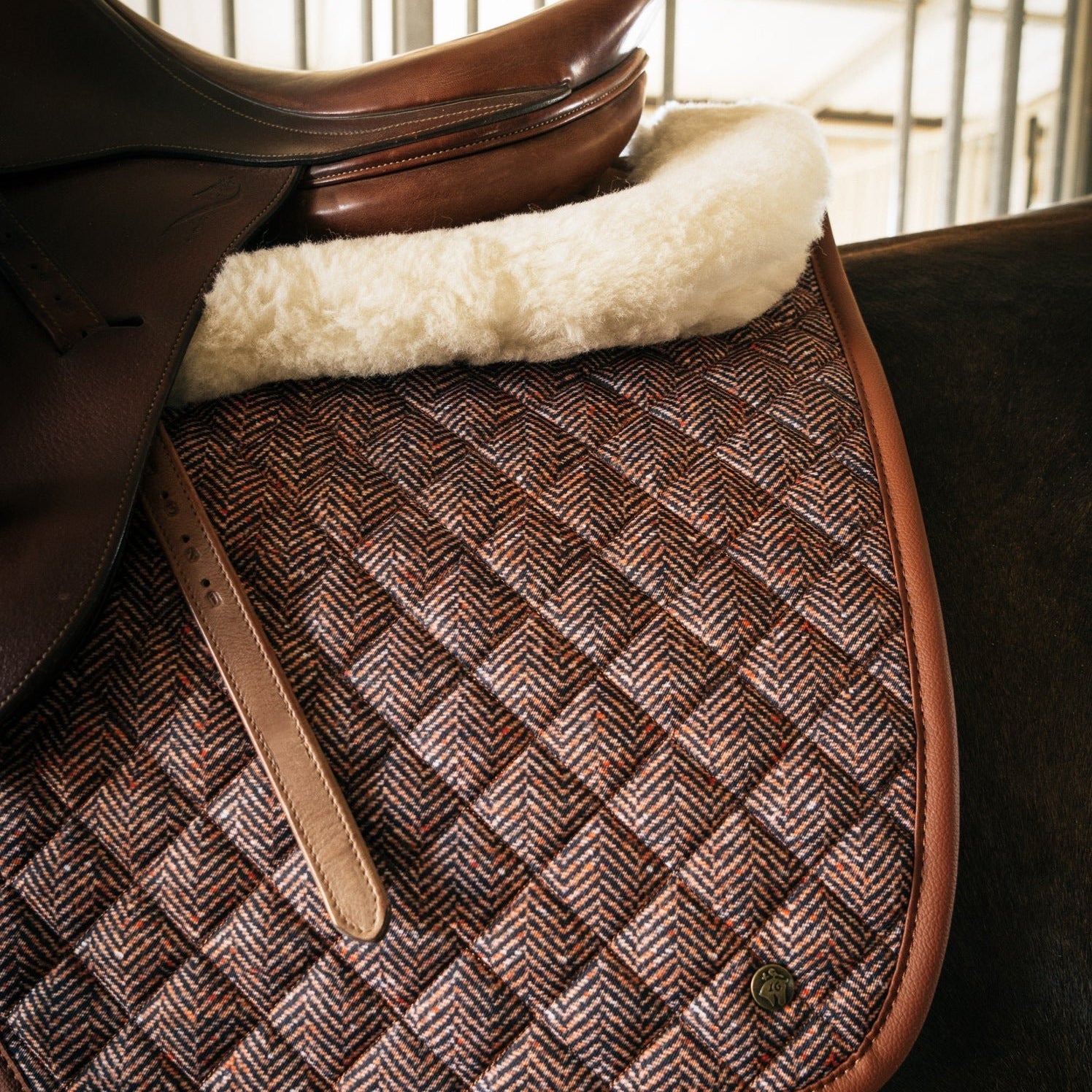 Sixteen Cypress Jumper Pad, Herringbone & Cognac - Sixteen Cypress - Equiluxe Tack