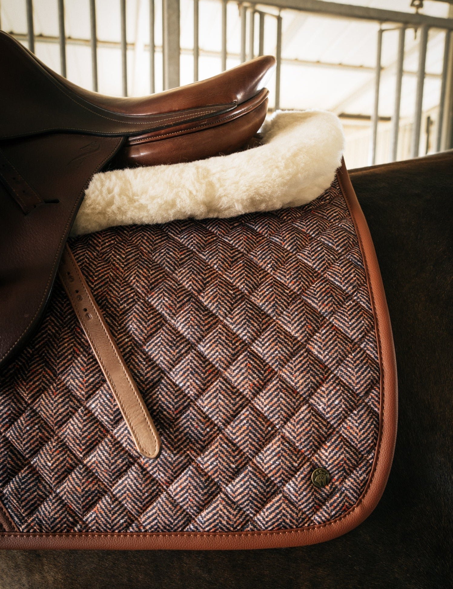 Sixteen Cypress Jumper Pad, Herringbone & Cognac - Sixteen Cypress - Equiluxe Tack