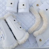 Sixteen Cypress Leatherette Brushing Boots, White