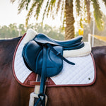 Sixteen Cypress Jumper Pad, White & Cognac - Sixteen Cypress - Equiluxe Tack