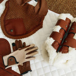 Sixteen Cypress Jumper Pad, White & Cognac - Preorder - Sixteen Cypress - Equiluxe Tack