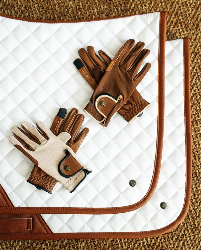 Sixteen Cypress Jumper Pad, White & Cognac - Preorder - Sixteen Cypress - Equiluxe Tack