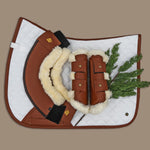 Sixteen Cypress Jumper Pad, White & Cognac - Preorder - Sixteen Cypress - Equiluxe Tack