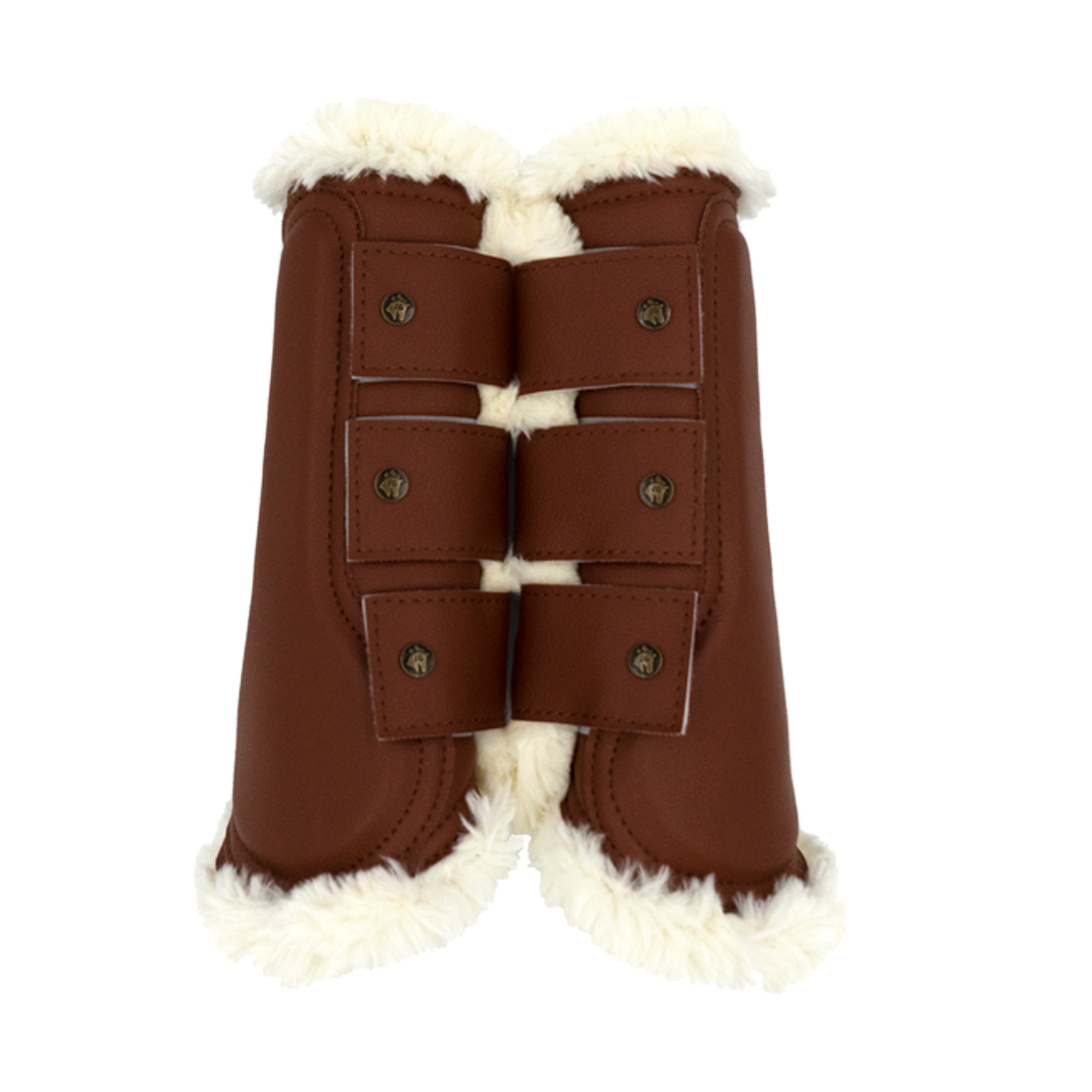 Sixteen Cypress Leatherette Brushing Boots, Cognac - Sixteen Cypress - Equiluxe Tack