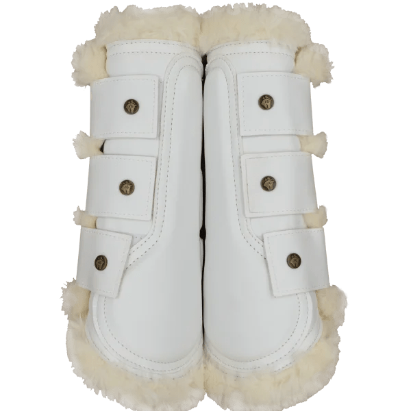 Sixteen Cypress Leatherette Brushing Boots, White - Sixteen Cypress - Equiluxe Tack