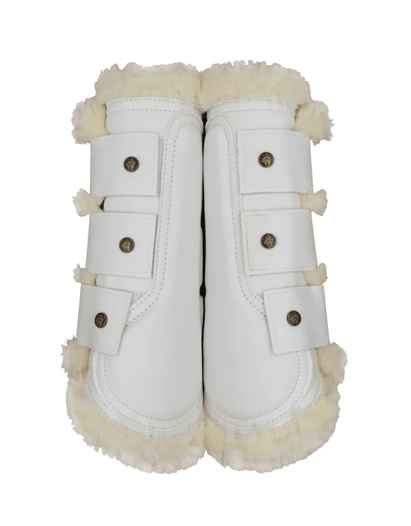 Sixteen Cypress Leatherette Brushing Boots, White - Sixteen Cypress - Equiluxe Tack