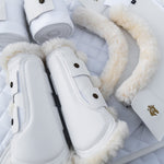 Sixteen Cypress Leatherette Brushing Boots, White - Sixteen Cypress - Equiluxe Tack