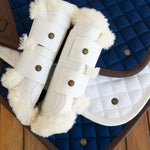Sixteen Cypress Leatherette Brushing Boots, White - Sixteen Cypress - Equiluxe Tack