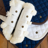 Sixteen Cypress Leatherette Brushing Boots, White - Sixteen Cypress - Equiluxe Tack
