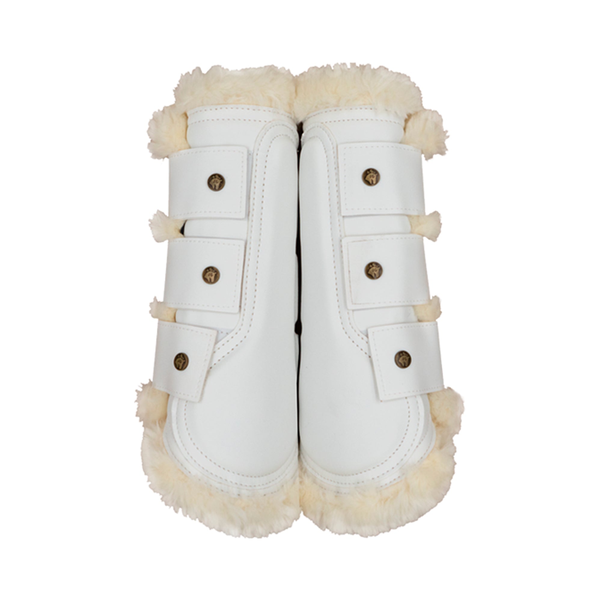 Sixteen Cypress Leatherette Brushing Boots, White - Sixteen Cypress - Equiluxe Tack
