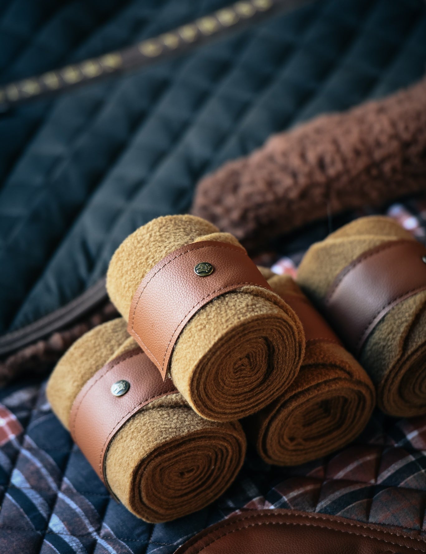 Sixteen Cypress Leatherette Polos, Camel & Cognac - Sixteen Cypress - Equiluxe Tack