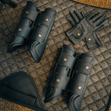 Sixteen Cypress Leatherette Splint Boots, Black - Sixteen Cypress - Equiluxe Tack