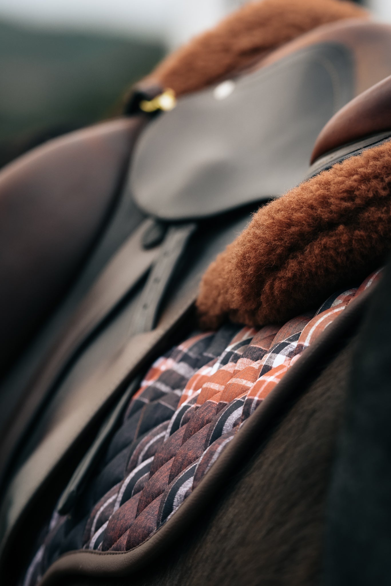 Sixteen Cypress Merino Wool Fleece Half Pad, Black & Hickory - Sixteen Cypress - Equiluxe Tack