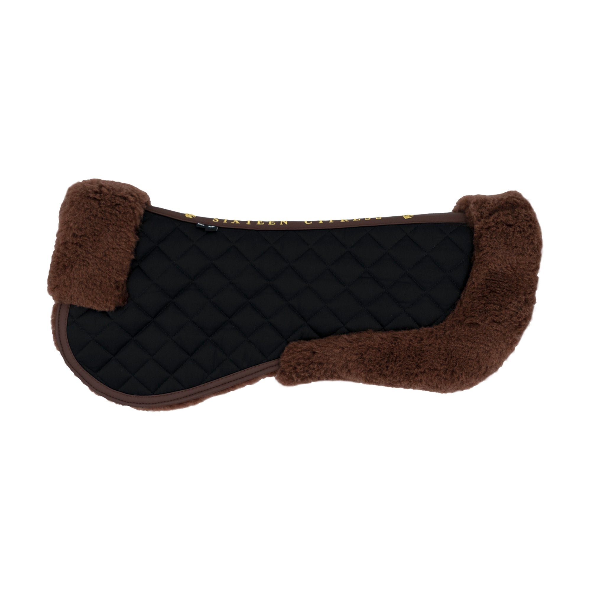 Sixteen Cypress Merino Wool Fleece Half Pad, Black & Hickory - Sixteen Cypress - Equiluxe Tack