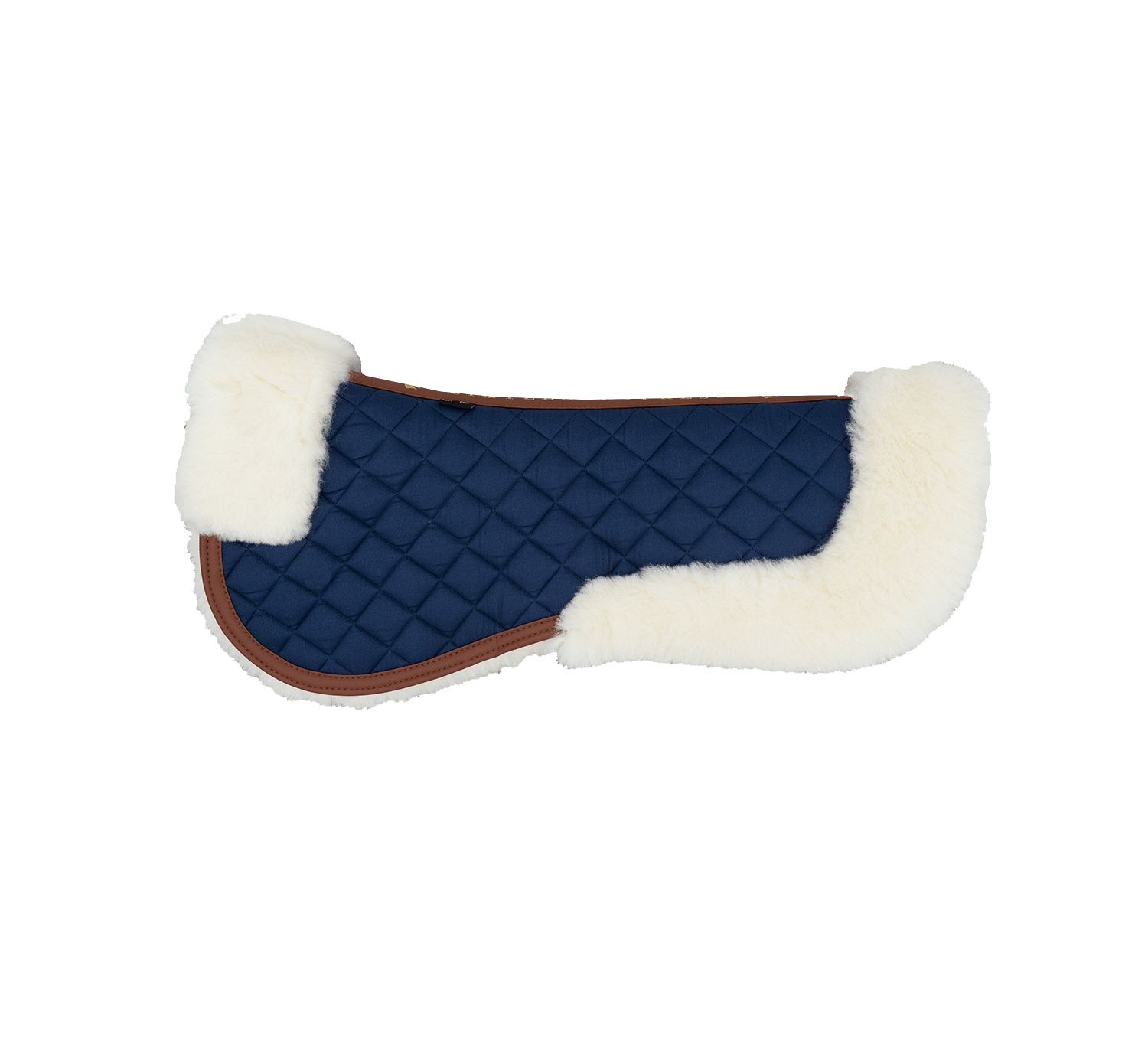 Sixteen Cypress Merino Wool Fleece Half Pad, Navy & Cognac - Sixteen Cypress - Equiluxe Tack
