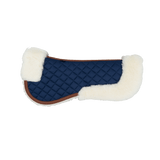 Sixteen Cypress Merino Wool Fleece Half Pad, Navy & Cognac - Sixteen Cypress - Equiluxe Tack