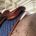 Sixteen Cypress Merino Wool Ultra Soft Jumper Pad, Navy & Cognac - Sixteen Cypress - Equiluxe Tack