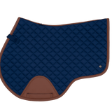 Sixteen Cypress Navy & Cognac Close Contact Saddle Pad - Sixteen Cypress - Equiluxe Tack