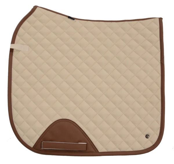 Sixteen Cypress Pearl & Cognac Dressage Pad - Sixteen Cypress - Equiluxe Tack