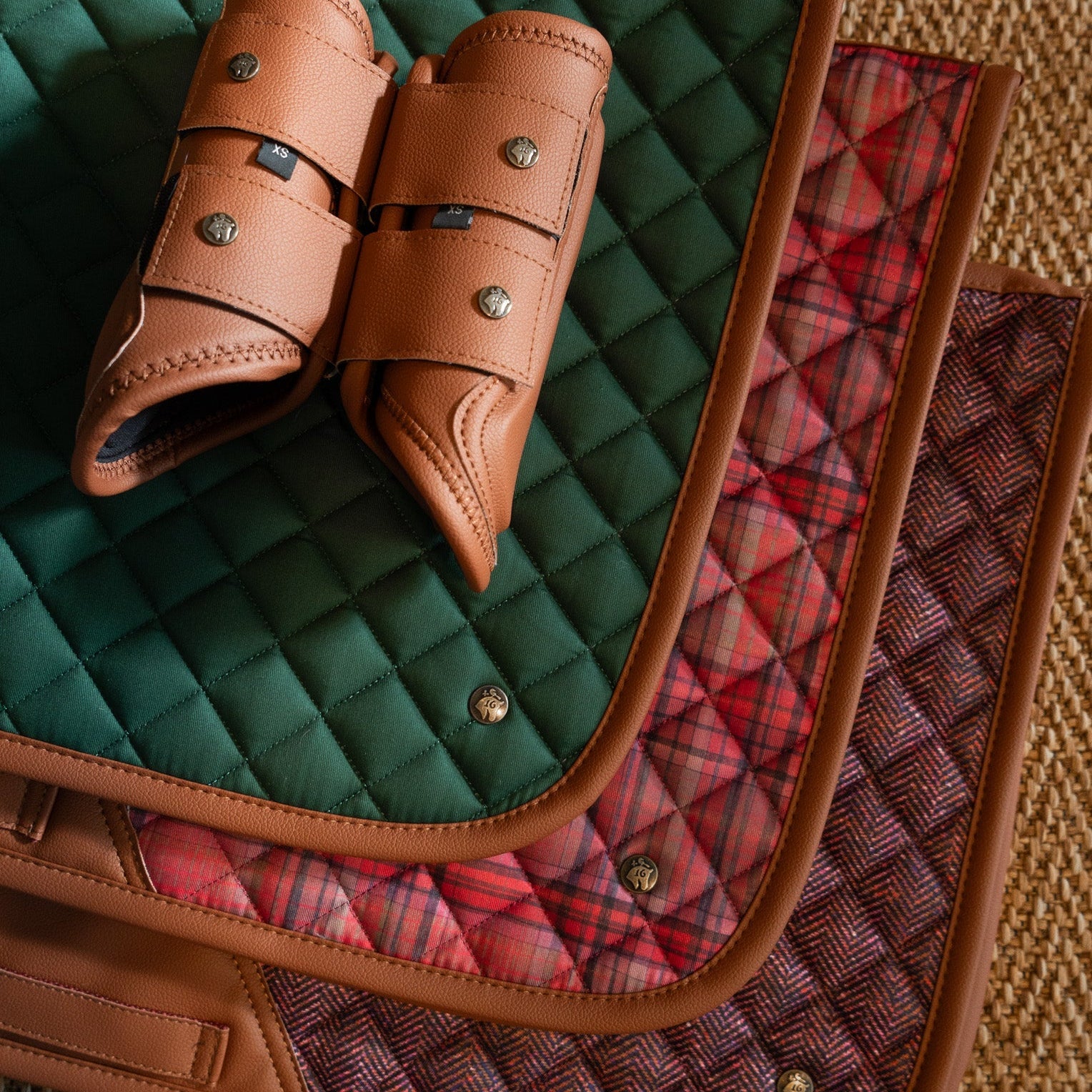 Sixteen Cypress Pony Jumper Pad, Cypress & Cognac - Sixteen Cypress - Equiluxe Tack
