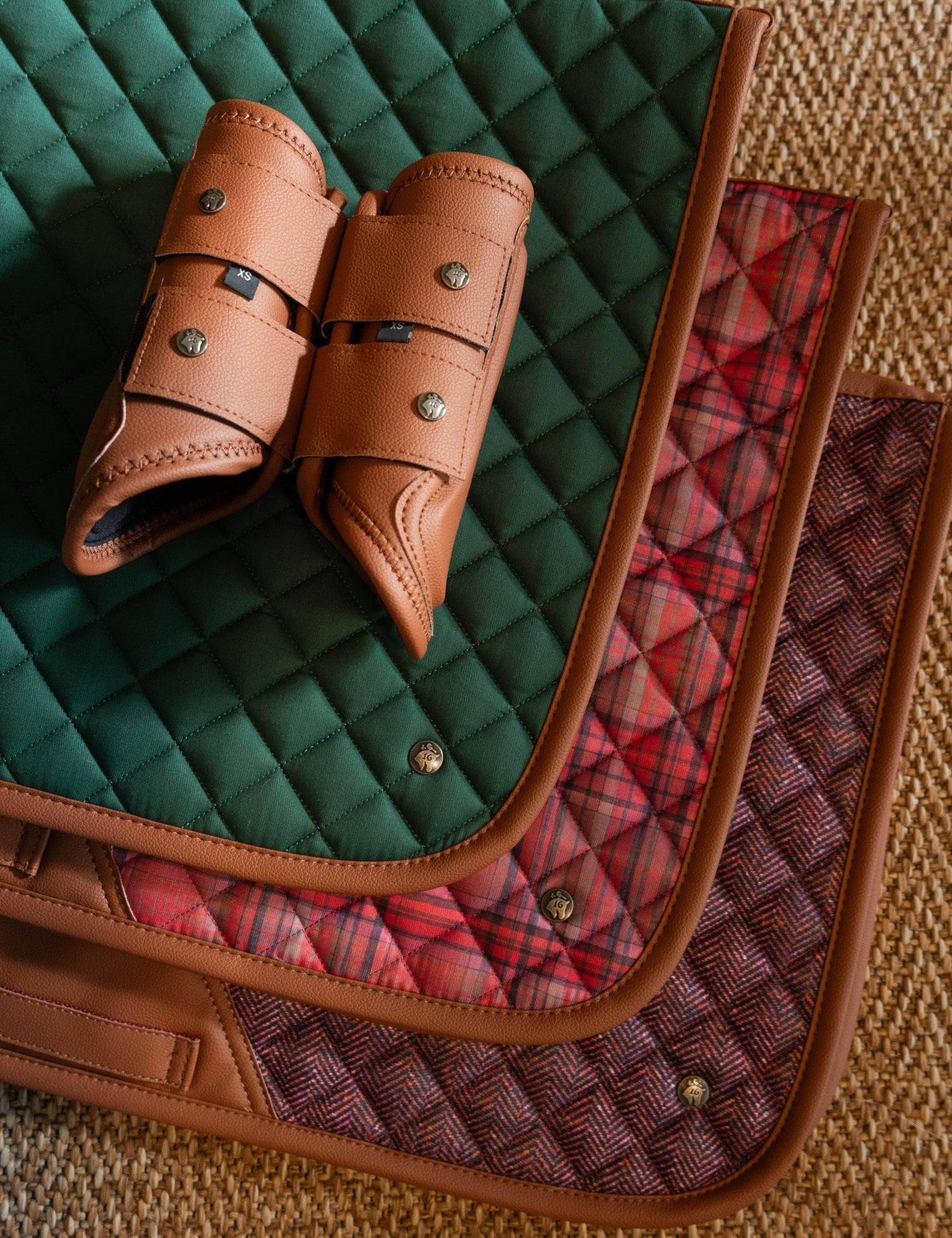 Sixteen Cypress Pony Jumper Pad, Cypress & Cognac - Sixteen Cypress - Equiluxe Tack