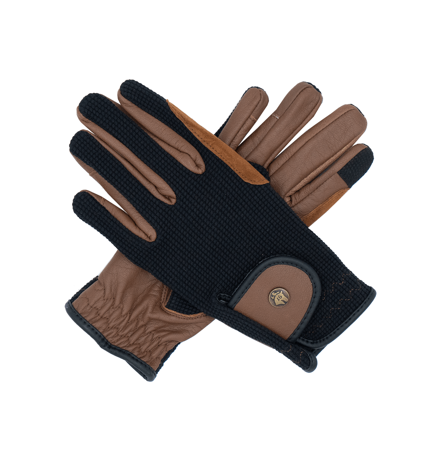 Sixteen Cypress Riding Gloves, Black & Cognac - Sixteen Cypress - Equiluxe Tack