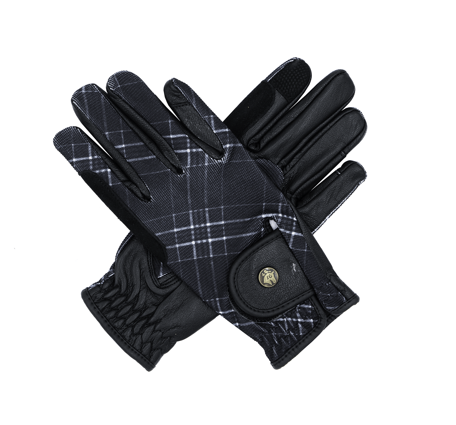 Sixteen Cypress Riding Gloves, Black Field Plaid - Sixteen Cypress - Equiluxe Tack