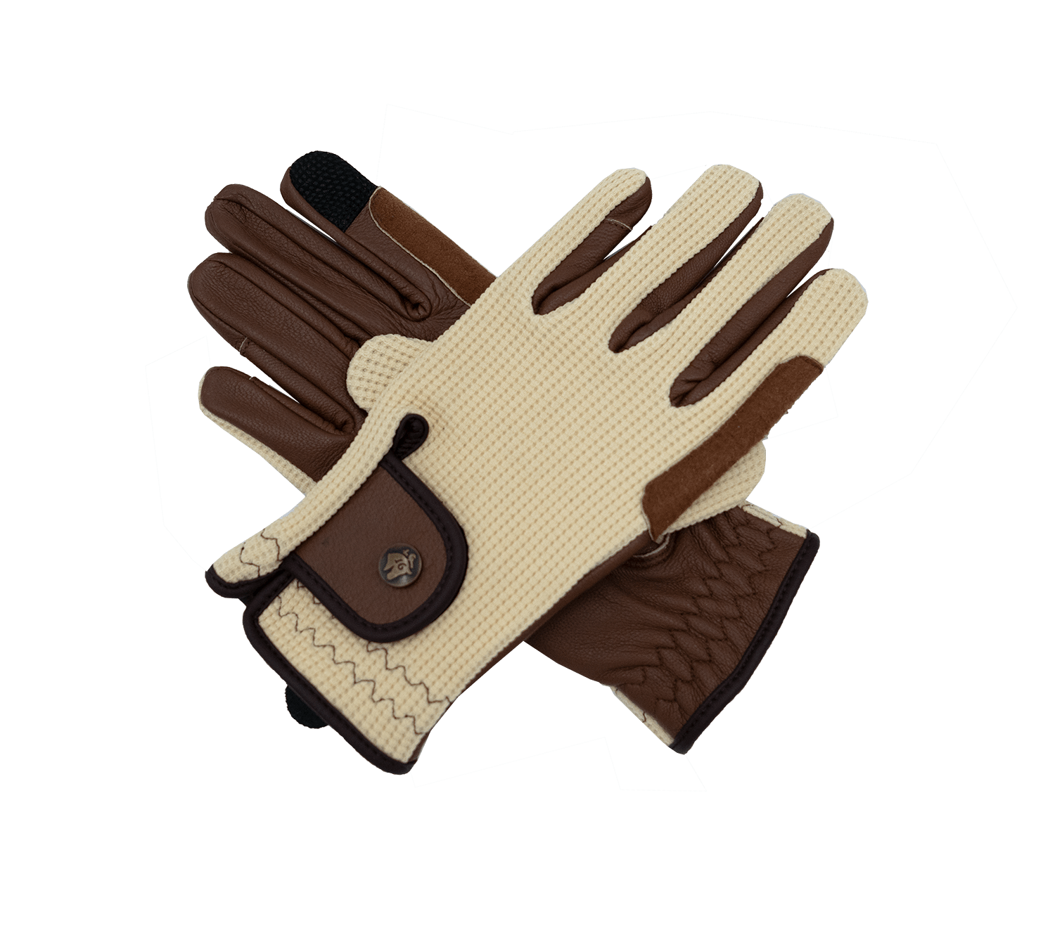 Sixteen Cypress Riding Gloves, Ivory & Cognac - Sixteen Cypress - Equiluxe Tack