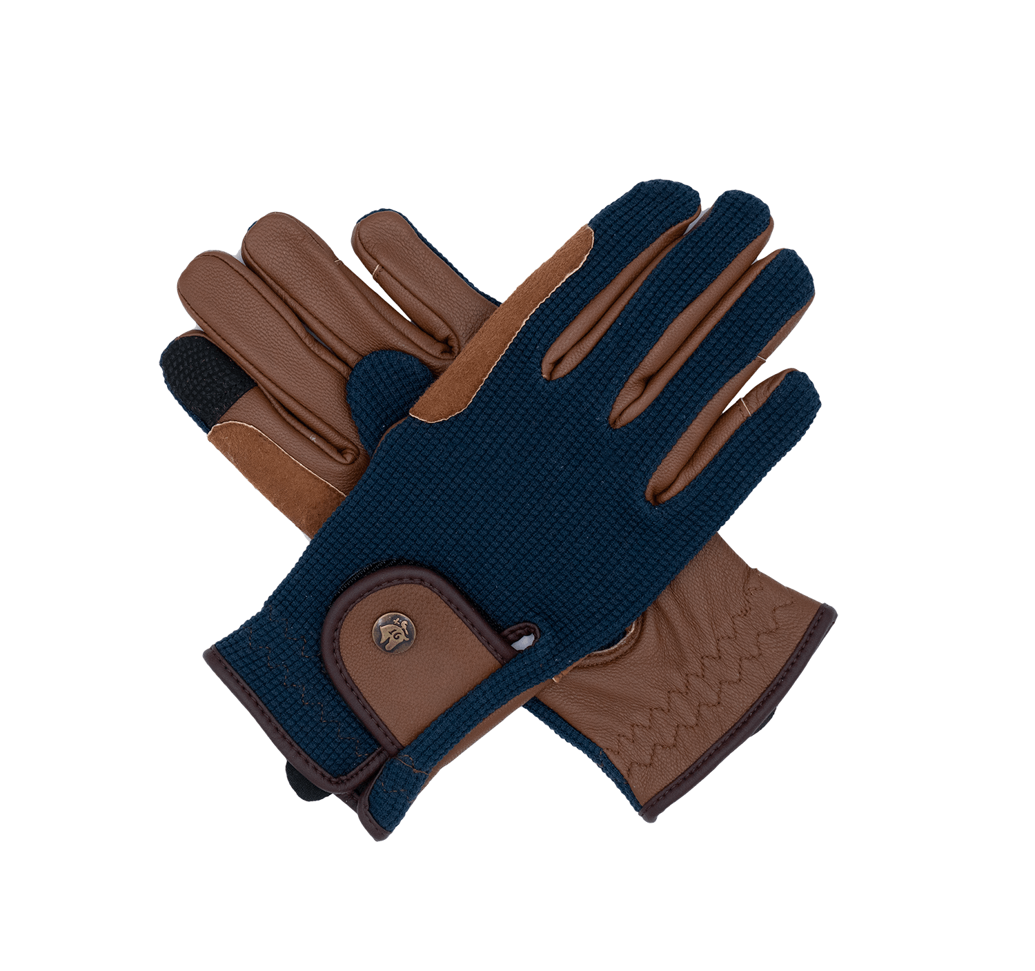 Sixteen Cypress Riding Gloves, Navy & Cognac - Sixteen Cypress - Equiluxe Tack