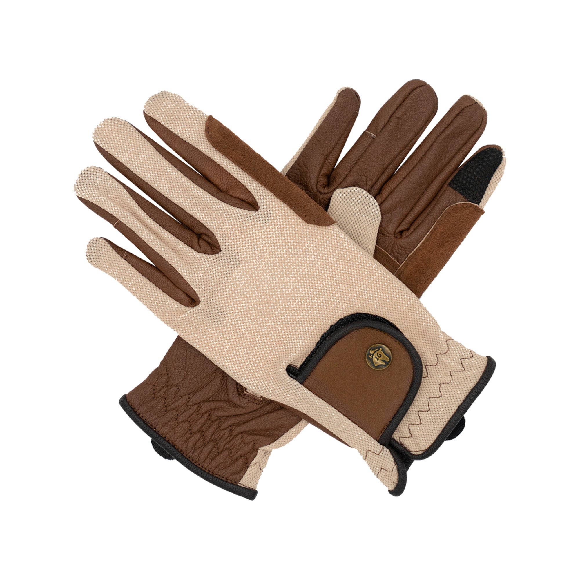 Sixteen Cypress Riding Gloves, Oat & Cognac - Sixteen Cypress - Equiluxe Tack