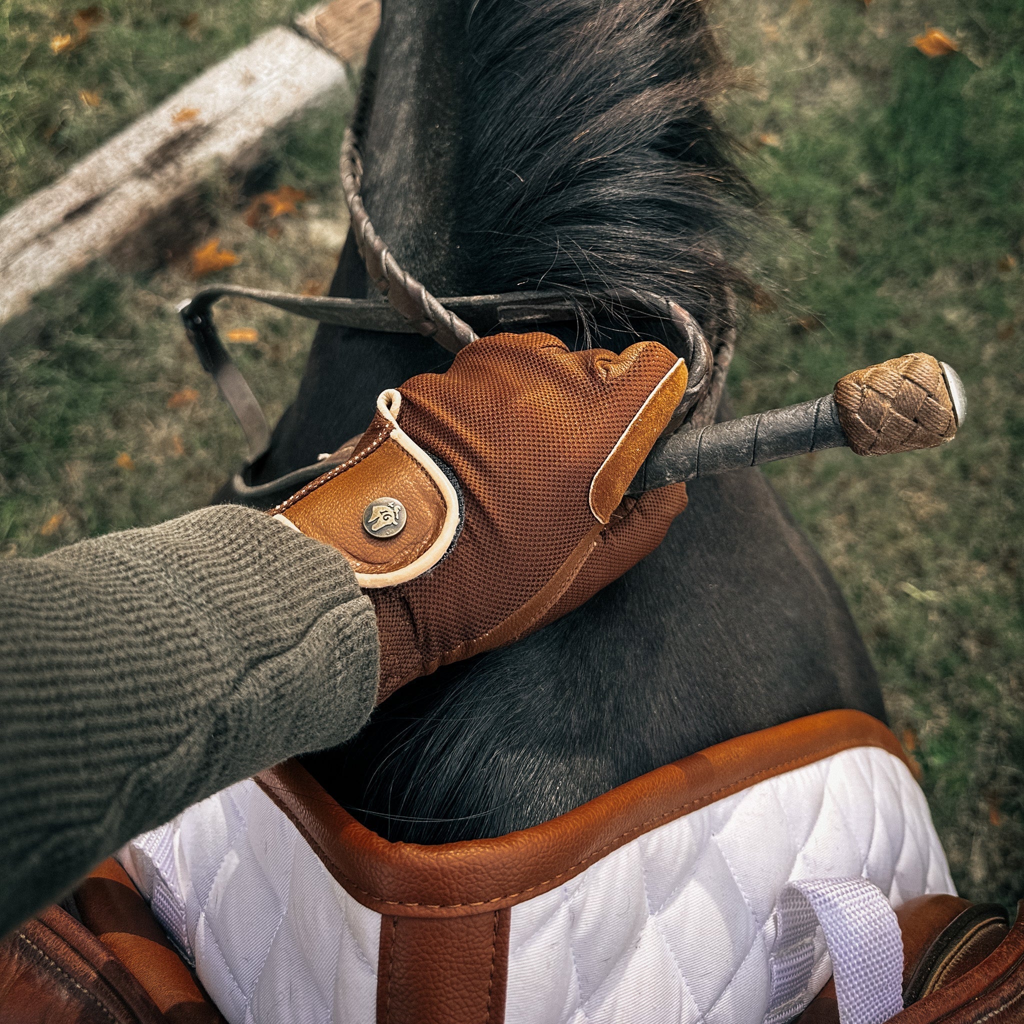 Sixteen Cypress Riding Gloves, Oat & Cognac - Sixteen Cypress - Equiluxe Tack