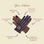 Sixteen Cypress Riding Gloves, Tobacco - Sixteen Cypress - Equiluxe Tack