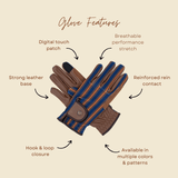 Sixteen Cypress Riding Gloves, Tobacco - Sixteen Cypress - Equiluxe Tack