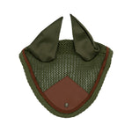 Sixteen Cypress Sound - Softening Ear Net, Olive & Cognac, *Warmblood / Large - Sixteen Cypress - Equiluxe Tack
