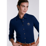 Sixteen Cypress Sport Piqué Button Down Shirt - Navy - Equiluxe Tack