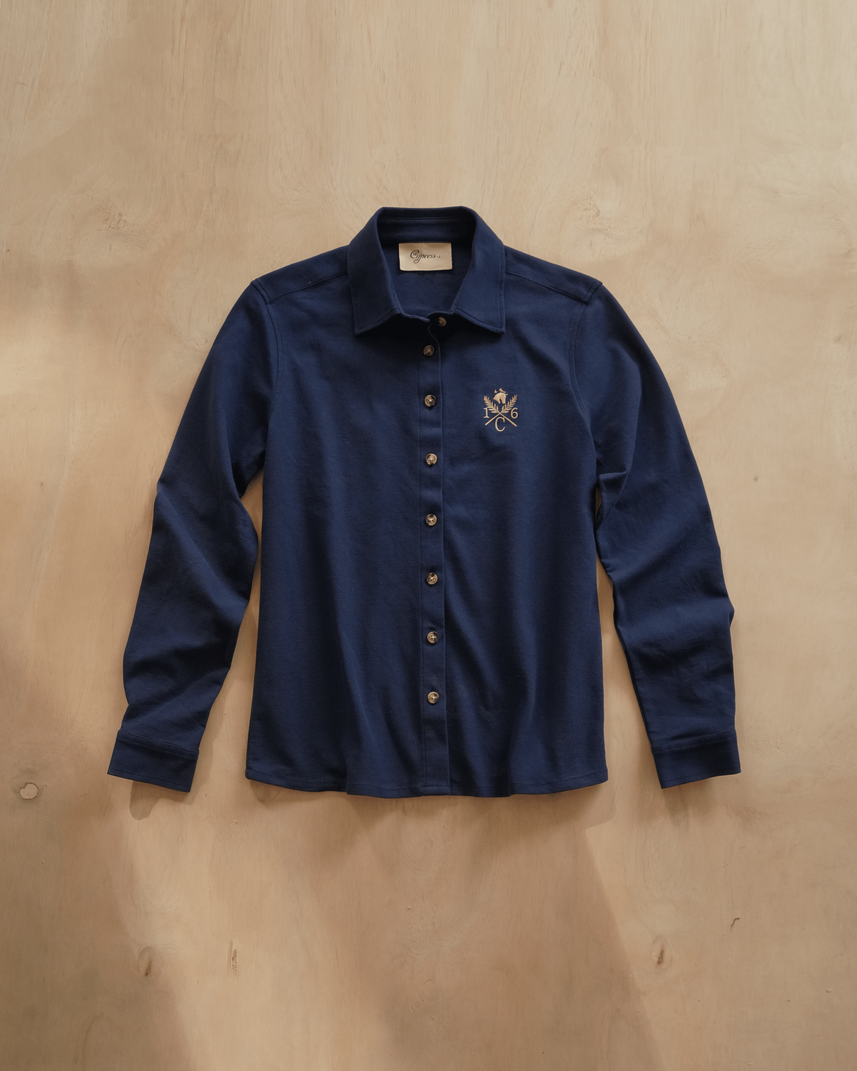 Sixteen Cypress Sport Piqué Button Down Shirt - Navy - Equiluxe Tack