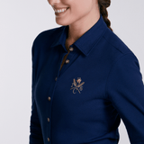 Sixteen Cypress Sport Piqué Button Down Shirt - Navy - Equiluxe Tack