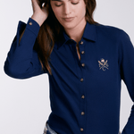 Sixteen Cypress Sport Piqué Button Down Shirt - Navy - Equiluxe Tack