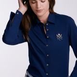 Sixteen Cypress Sport Piqué Button Down Shirt - Navy - Equiluxe Tack