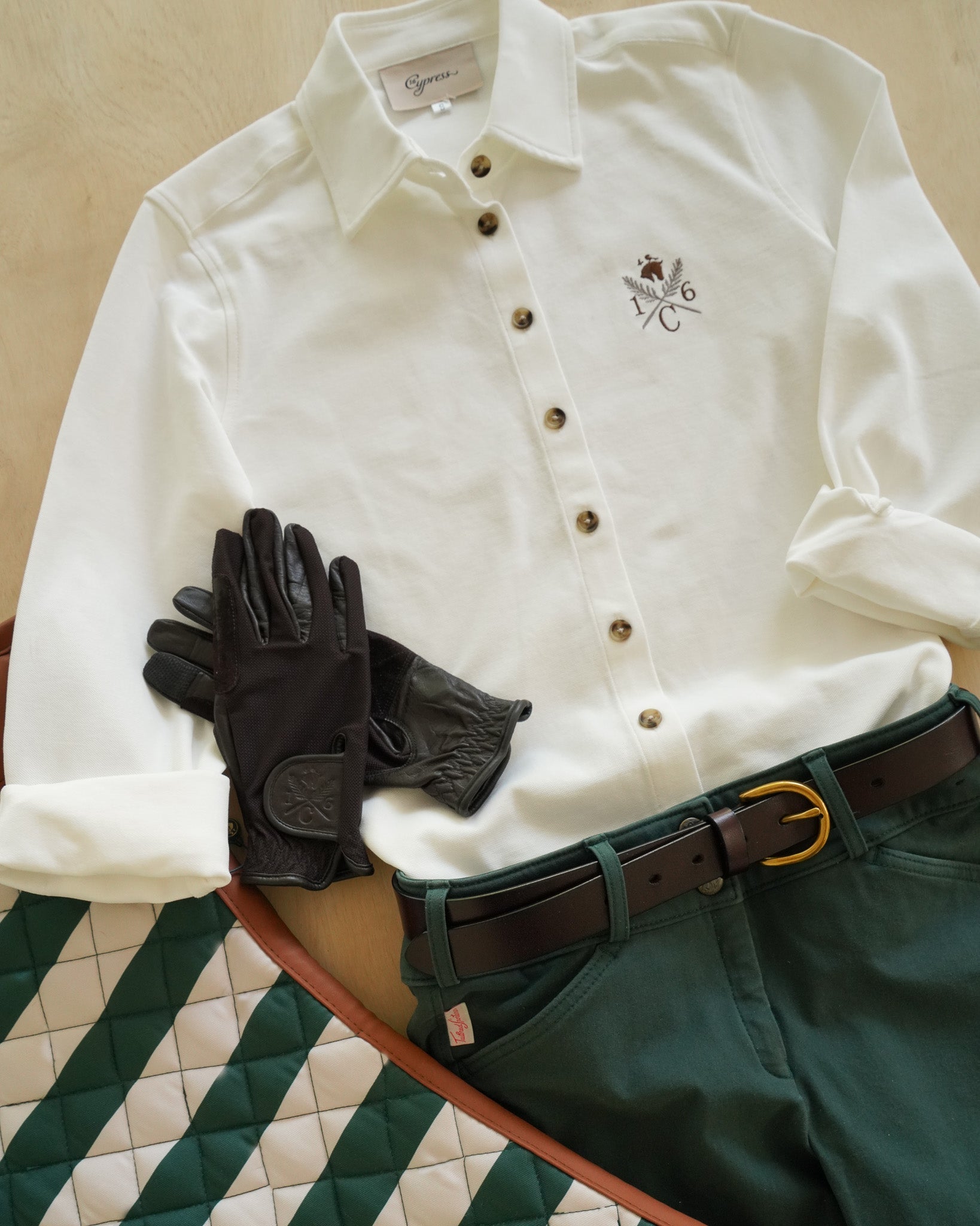 Sixteen Cypress Sport Piqué Button Down Shirt - White - Equiluxe Tack