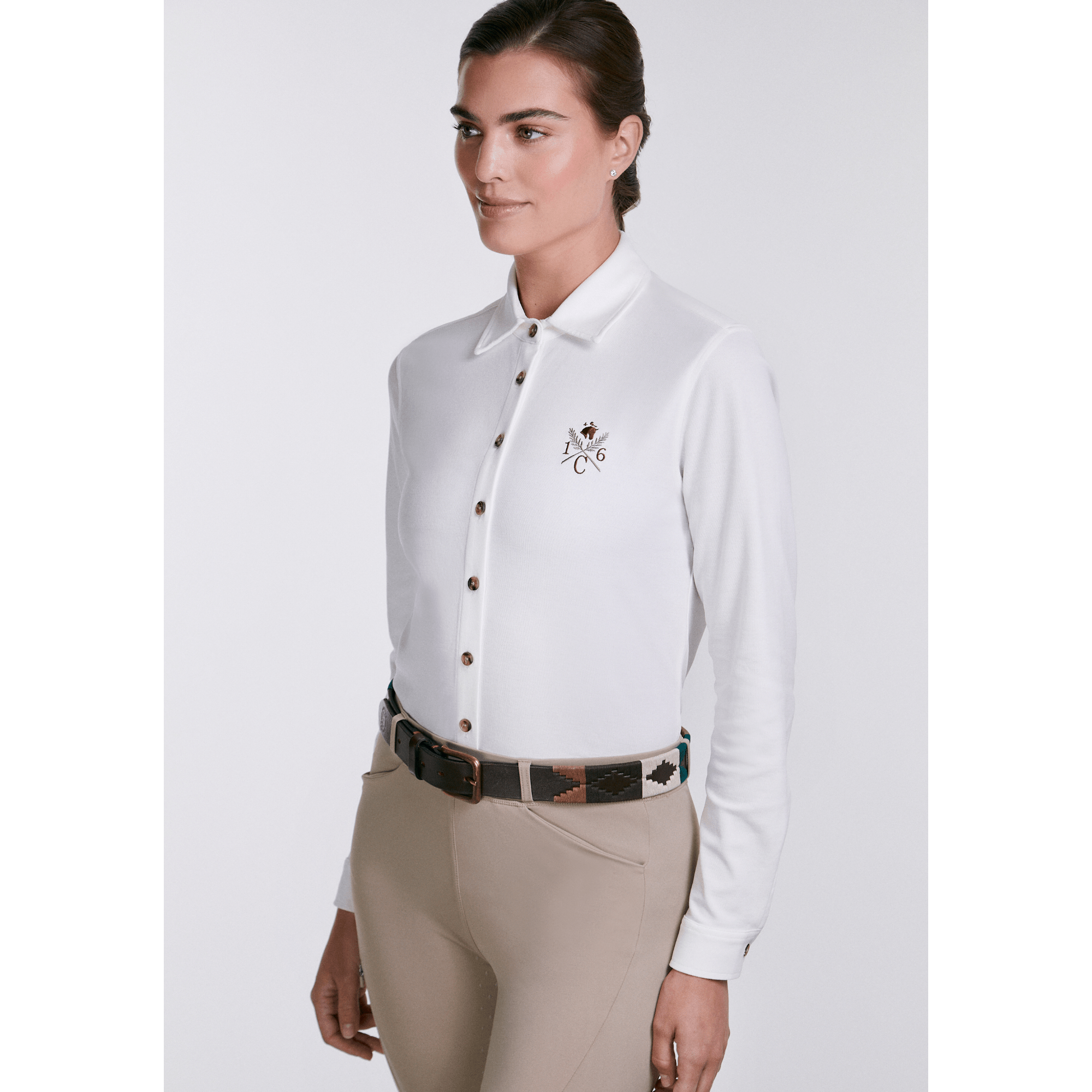 Sixteen Cypress Sport Piqué Button Down Shirt - White - Equiluxe Tack