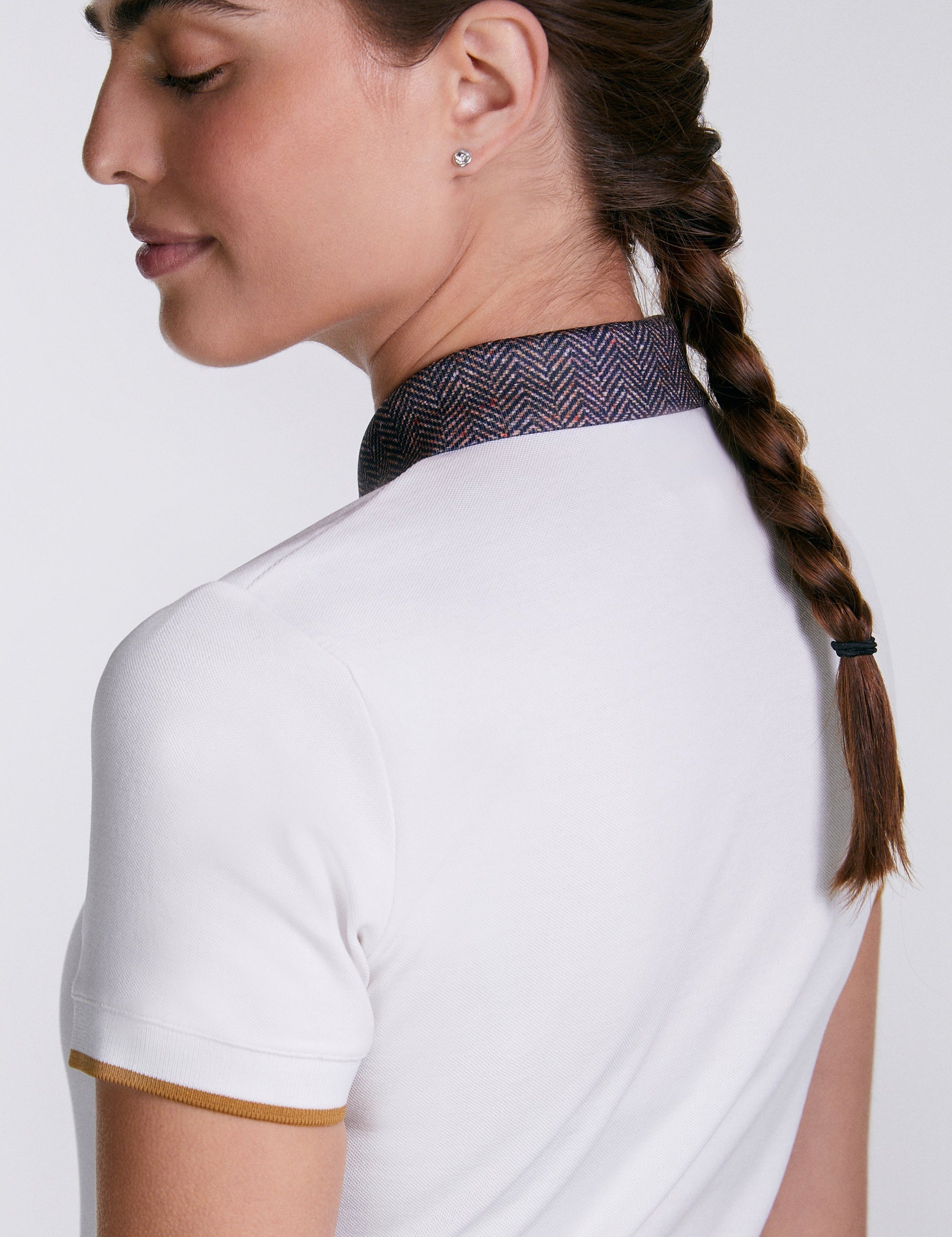 Sixteen Cypress Sport Piqué Polo Shirt, Tweed Collar - Equiluxe Tack