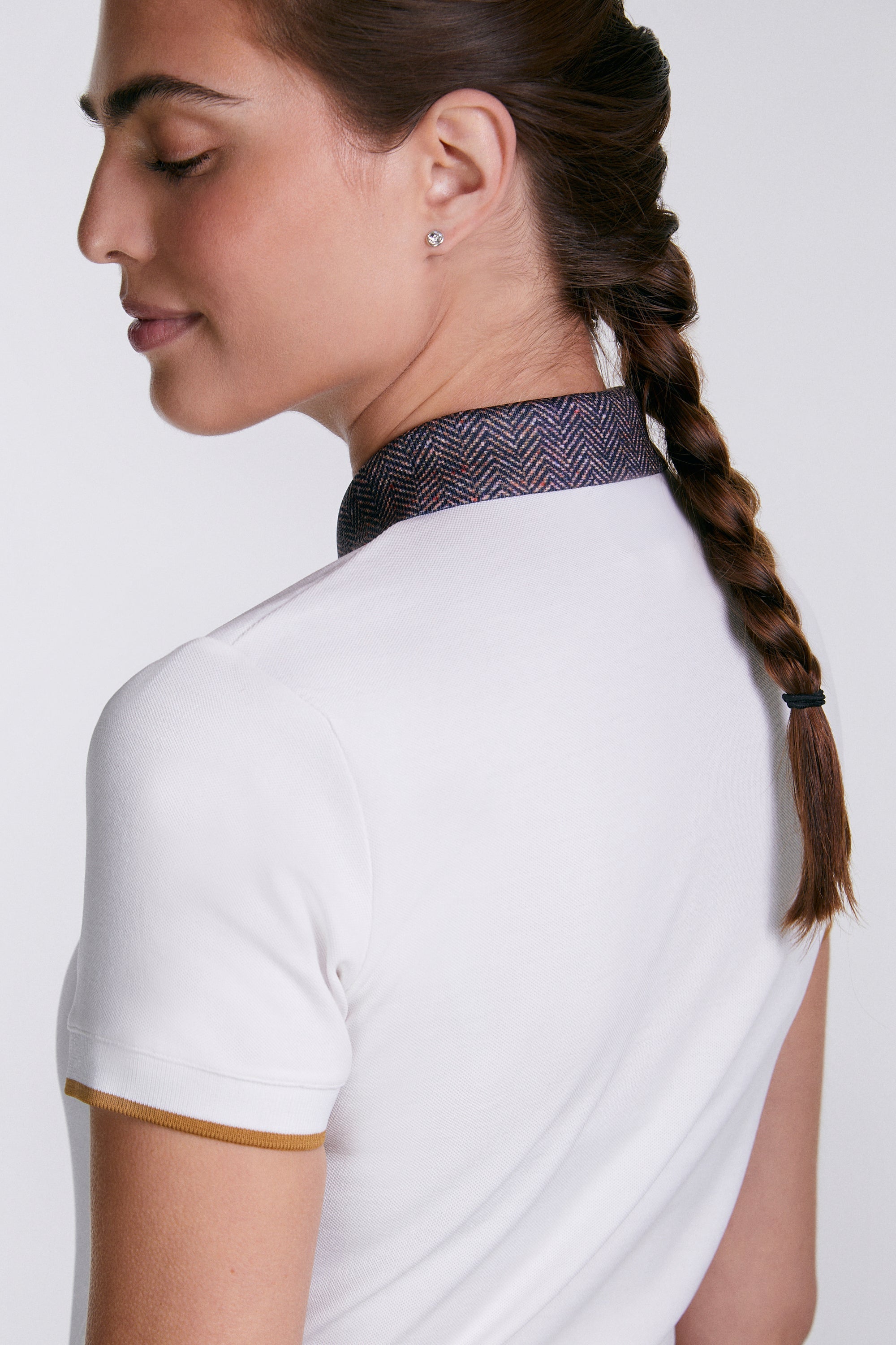 Sixteen Cypress Sport Piqué Polo Shirt, Tweed Collar - Equiluxe Tack