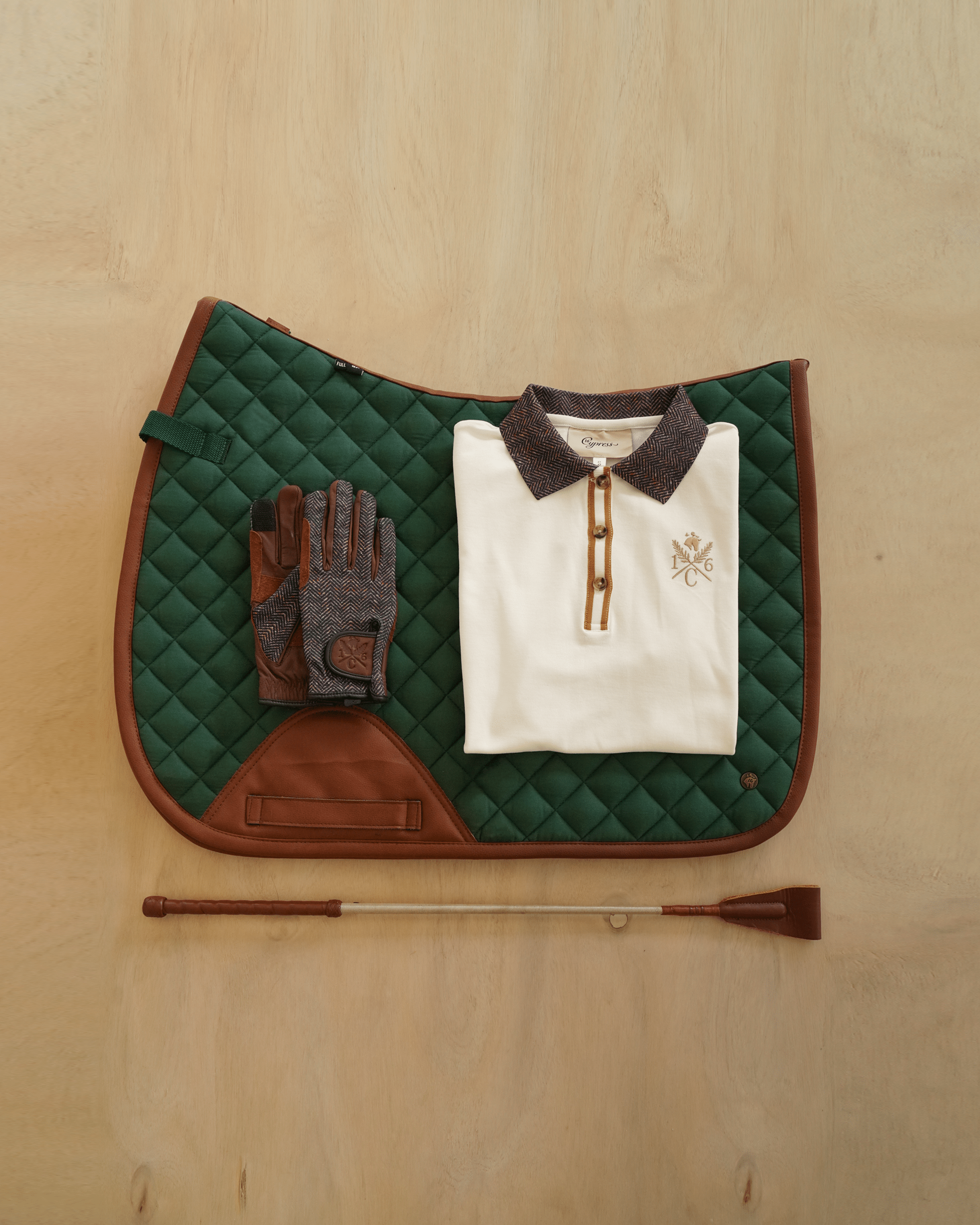 Sixteen Cypress Sport Piqué Polo Shirt, Tweed Collar - Equiluxe Tack