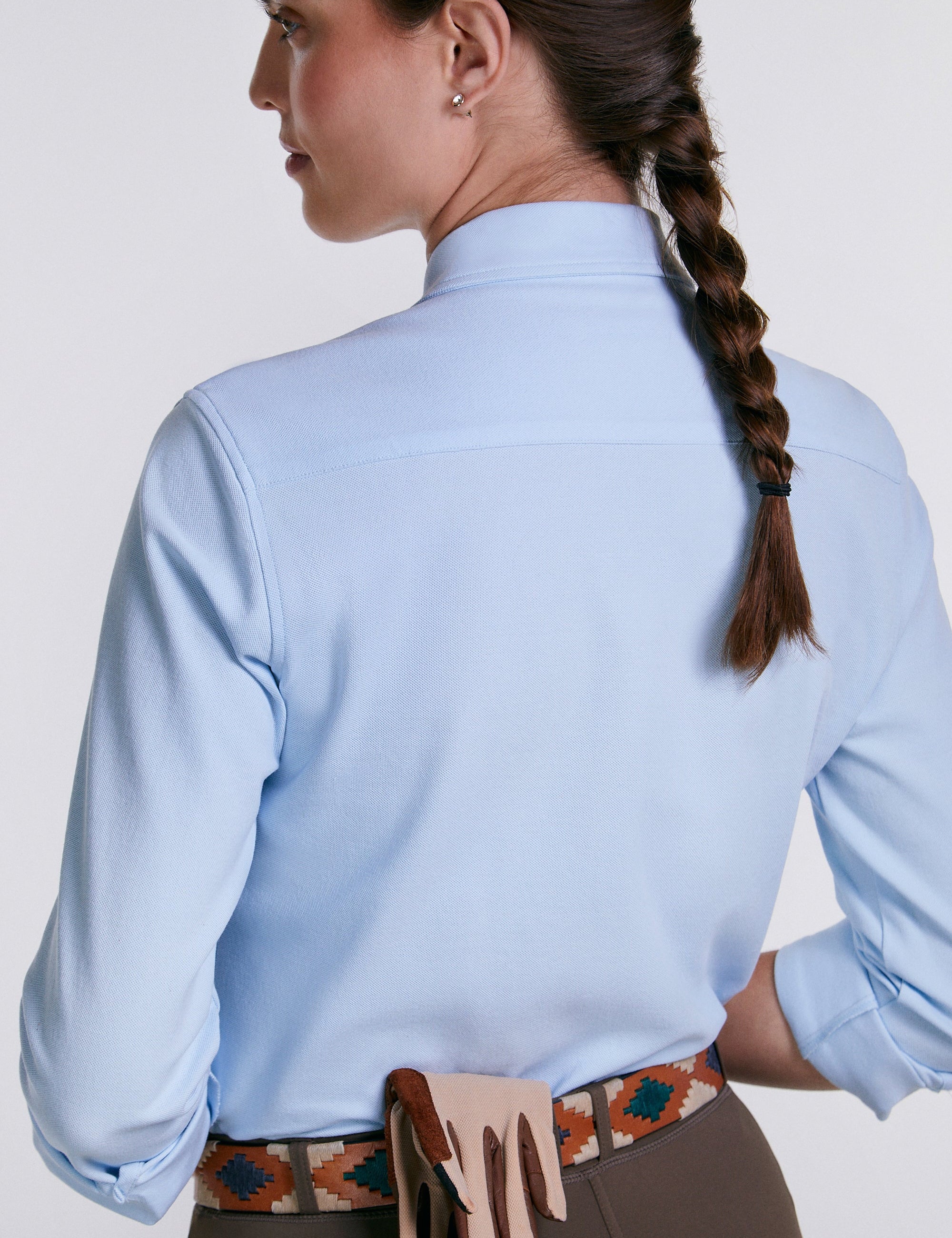 Sixteen Cypress Sport Piqué Shirt Button Down Shirt - Oxford Blue - Equiluxe Tack
