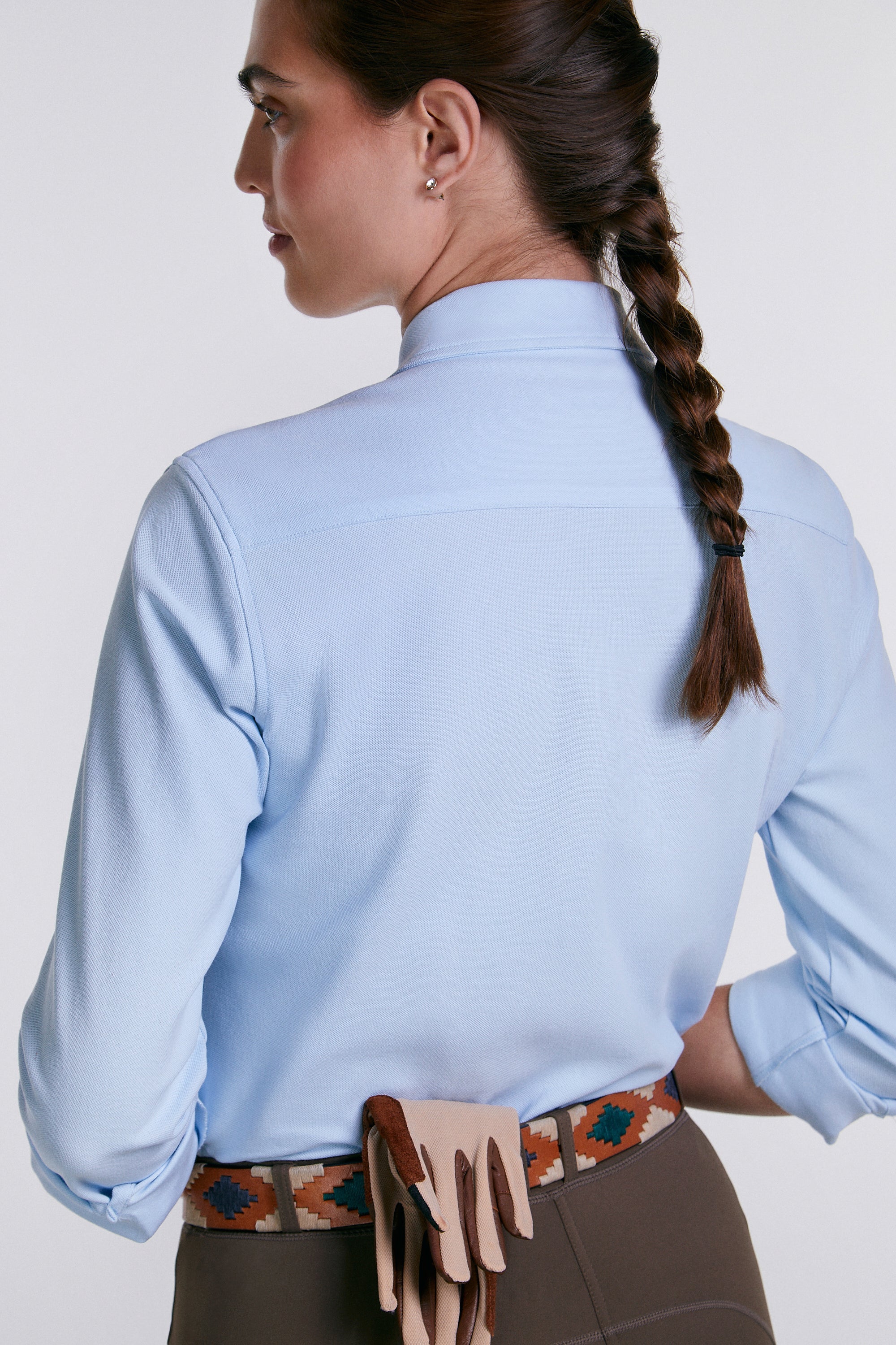 Sixteen Cypress Sport Piqué Shirt Button Down Shirt - Oxford Blue - Equiluxe Tack