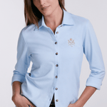 Sixteen Cypress Sport Piqué Shirt Button Down Shirt - Oxford Blue - Equiluxe Tack