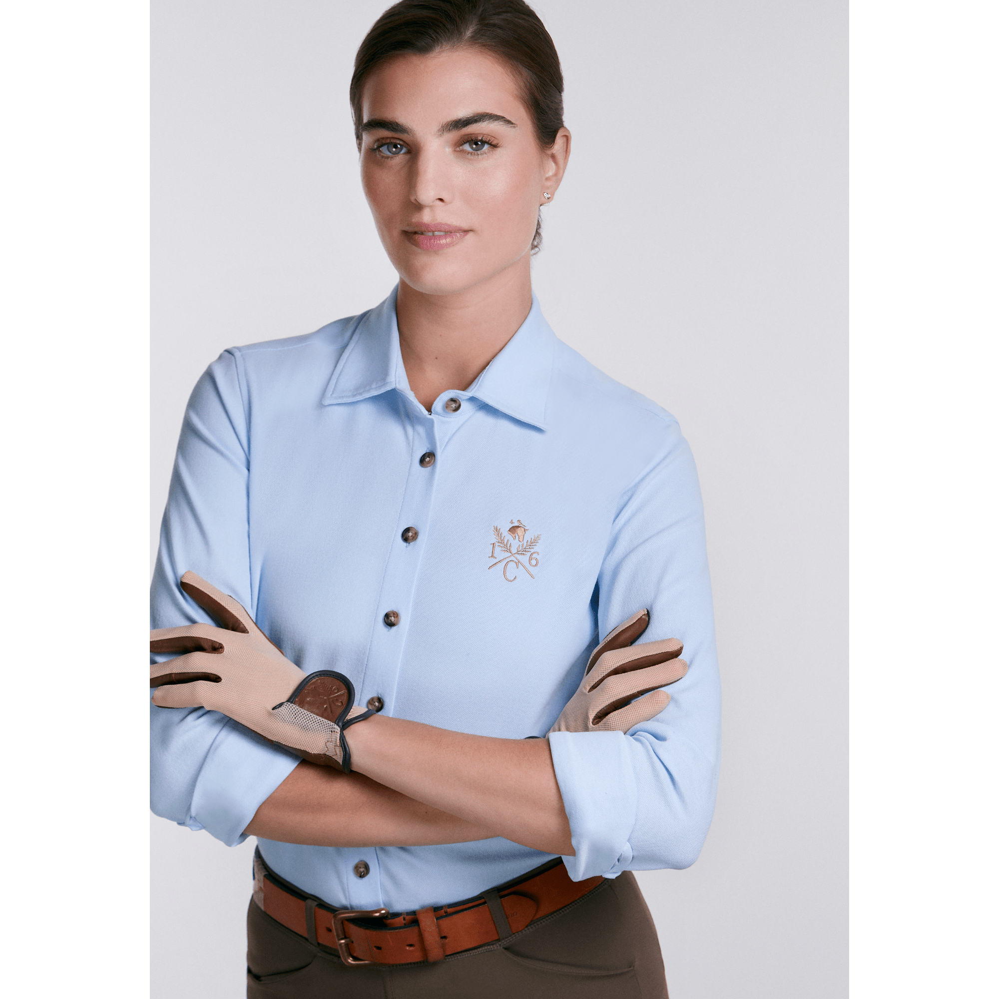 Sixteen Cypress Sport Piqué Shirt Button Down Shirt - Oxford Blue - Equiluxe Tack