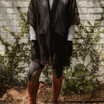 Sixteen Cypress Textile, Black Cotton Voile, Bridle Stitch Scarf - Sixteen Cypress - Equiluxe Tack