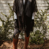 Sixteen Cypress Textile, Black Cotton Voile, Bridle Stitch Scarf - Sixteen Cypress - Equiluxe Tack